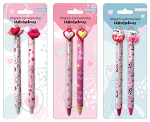 Obrazek Długopis wymazywalny walentynka 2szt mix