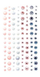 Obrazek Kryształki i perły samoprzylepne Sweet pink & blue