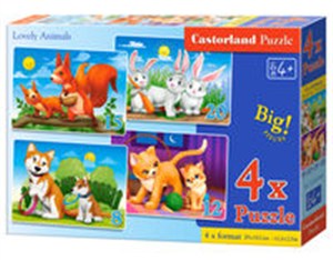 Obrazek Puzzle 4x1 Lovely Animals