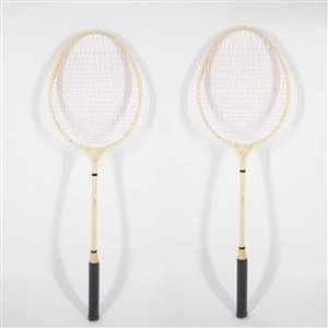Obrazek Badminton drewniany 65,5 cm w siatce