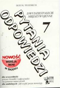 Obrazek Pytania odpowiedzi 7 Dwudziestolecie międzywojenne Szkoła średnia