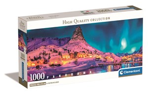 Obrazek Puzzle Panorama Colorful night over Lofoten Islands 1000