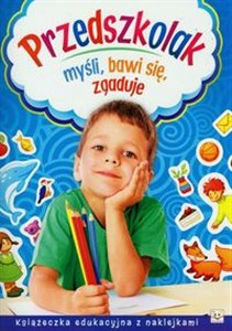 Obrazek Przedszkolak myśli, bawi się, zgaduje Książeczka edukacyjna z naklejkami