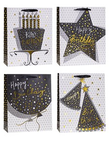 Obrazek Torebki prezentowe TP-24065-GL-A5  wzór party 12 sztuk