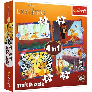 Obrazek Puzzle 4w1 Odważny Król Lew
