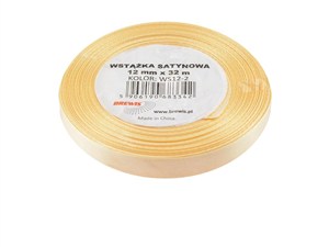Obrazek Wstążka satynowa ecru 12mmx32m