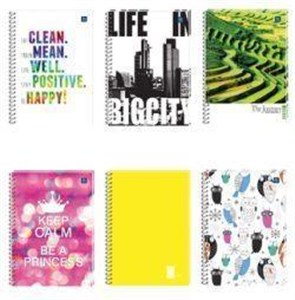 Obrazek Kołozeszyt A4 w linie 100 kartek 5 sztuk mix