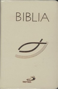 Obrazek Biblia z rybką z suwakiem ecru