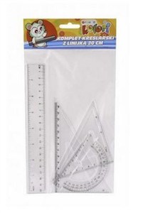 Obrazek Komplet kreślarski z linijką 20cm PENMATE