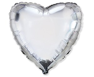 Obrazek Balon foliowy 46cm Serce srebrne