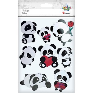 Obrazek Naklejki papierowe 3D misie panda 8szt