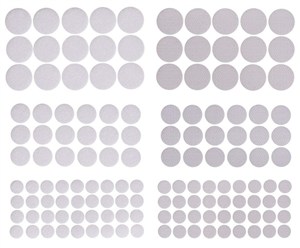 Obrazek Rzepy samoprzylepne okrągłe białe 69szt mix