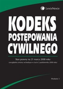 Picture of Kodeks postępowania cywilnego Stan prawny na dzień 21 marca 2008 roku