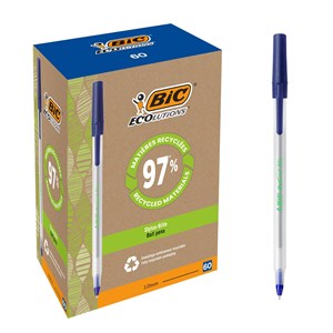 Picture of Długopis ecolutions Round Stic niebieski pudełko 60 sztuk