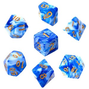 Picture of Komplet kości RPG niebiesko-białe REBEL