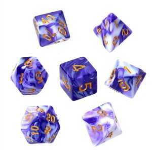 Picture of Komplet kości RPG purpurowo-białe REBEL