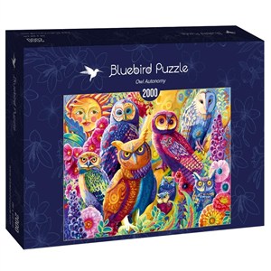 Obrazek Puzzle 2000 Kolorowe sowy