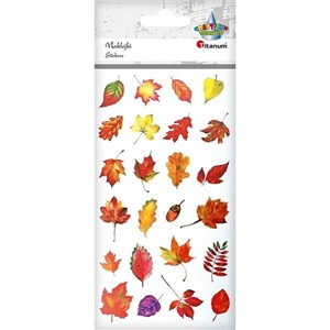 Obrazek Naklejki foliowe jesienne liście 24szt.