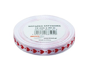 Picture of Wstążka satynowa serca biała 12mmx22m