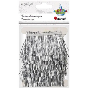 Picture of Taśma z frędzlami plastikowymi 40mm 1m srebrna