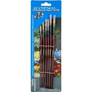 Obrazek Pędzle artystyczne Flamingo 6 sztuk