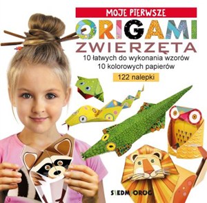 Obrazek Moje pierwsze Origami Zwierzęta 10 łatwych do wykonania wzorów 10 kolorowych papierów 122 nalepki