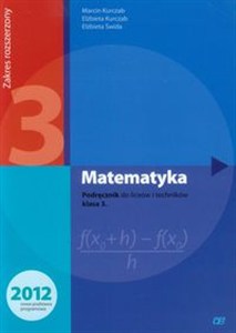 Obrazek Matematyka 3 Podręcznik Zakres rozszerzony Szkoła ponadgimnazjalna