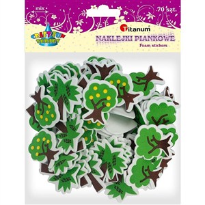 Obrazek Naklejki piankowe drzewa mix 70szt