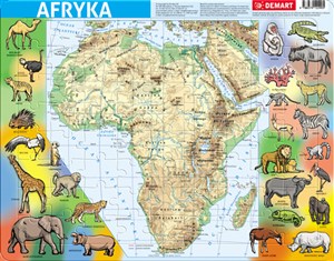 Obrazek Puzzle ramkowe 72 Afryka mapa fizyczna