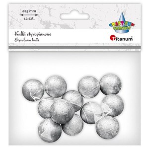 Picture of Kulki styropianowe 25mm 12szt srebrne
