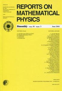 Picture of Reports on Mathematical Physics 81/3 Pergamon