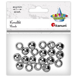 Picture of Koraliki plastikowe 13mm 20szt srebrne
