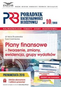 Obrazek Plany finansowe-tworzenie, zmiany, ewidencja, grupy wydatków Poradnik Rachunkowości Budżetowej 10/18