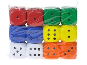 Obrazek Piłeczka-kostka piankowa 4cm MIX