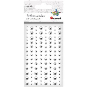 Obrazek Perełki samoprzylepne 120szt srebrne