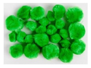 Obrazek Pompony akrylowe zielone MIX rozmiarów