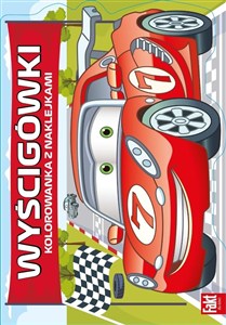 Obrazek Wyścigówki. Kolorowanka z naklejkami