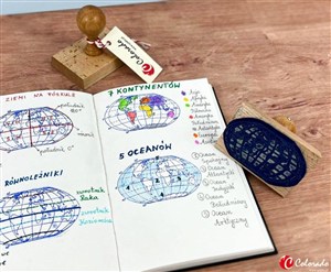 Picture of Stempel mapa świata - kontynenty i oceany