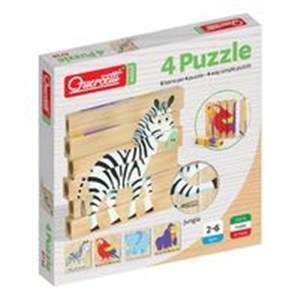 Obrazek Drewniane klocki puzzle Jungle 6 elementów