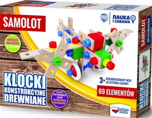 Obrazek Klocki konstrukcyjne drewniane 69 samolot 7842