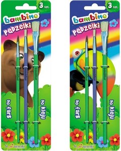 Obrazek Pędzelki do farb i kleju Bambino 3 sztuki