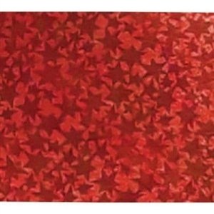 Obrazek Karton holograficzny czerwony gwiazdy 25x35cm ark