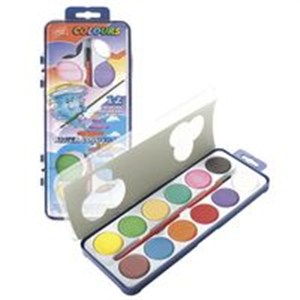 Obrazek Farby akwarelowe szkolne 12 kolorów