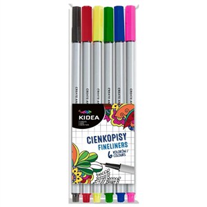 Obrazek Cienkopisy 6 kolorów Kidea