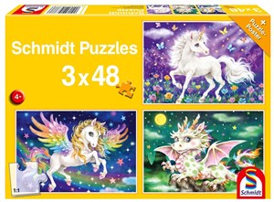 Obrazek Puzzle 3x48 Mityczne stworzenia G3