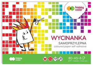 Obrazek Blok Wycinanka samoprzylepna A5 8 ark.(papier kolorowy) Happy Color