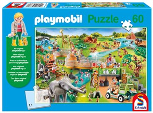 Obrazek Puzzle 60 Playmobil Zoo + figurka