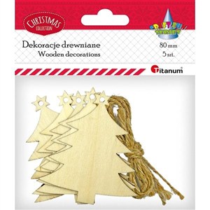 Picture of Drewniane zawieszki choinki 5szt