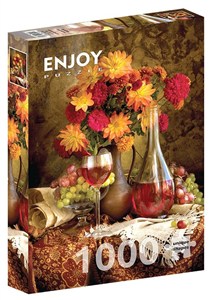 Obrazek Puzzle 1000 Dalie i wino