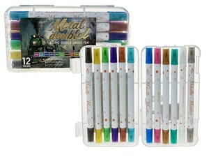 Obrazek Flamastry dwustronne 12 kolorów